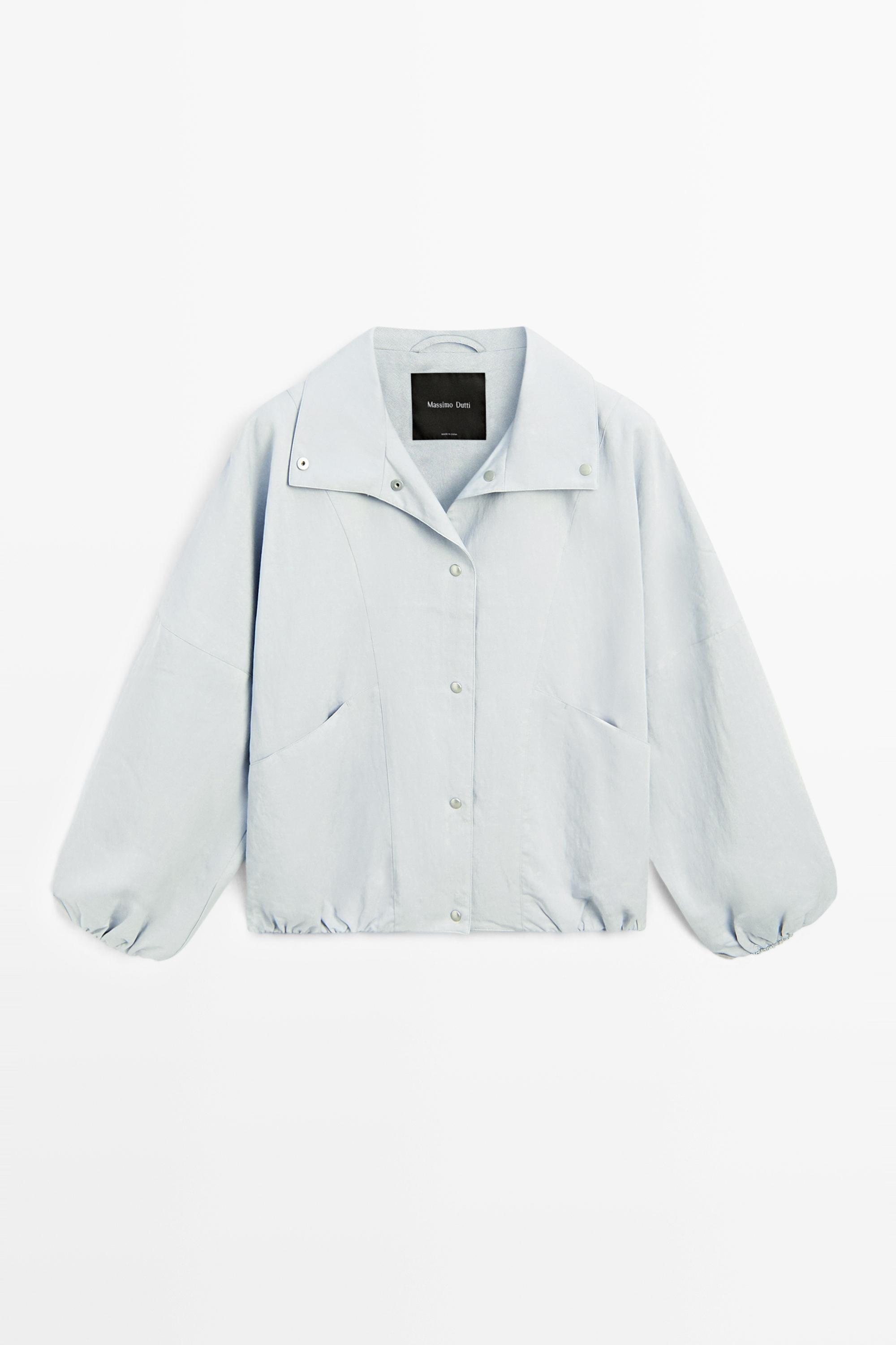 High collar bomber jacket with pocket details